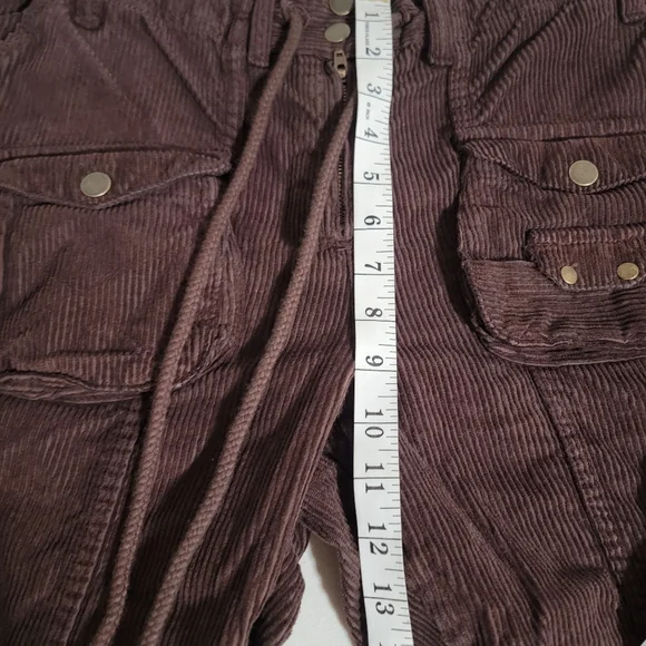 NEW Free People Tahiti Corduroy Cargo Boho Gorpcore Chocolate Brown Pants Size M - Picture 9 of 14